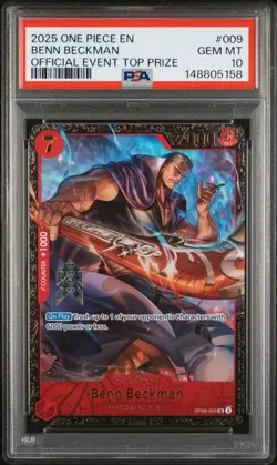 2025 One Piece Promos Benn Beckman Official Event Top Prize 009 PSA 10 - Image 1