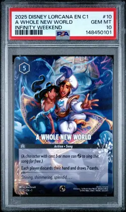 A Whole New World 2025 Disney Lorcana Promo #10 Infinity Weekend PSA 10 - Image 1