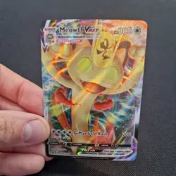 Pokemon Card Meowth VMAX SWSH005 Full Art Holo Ultra Rare Black Star Promo .. - Image 1
