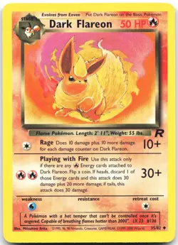 Dark Flareon 35/82 Uncommon Team Rocket Pokemon Unlimited Moderately Played - Image 1
