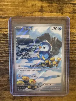 Pokemon TCG Phantasmal Flames Piplup 098/094 Illustration Rare Promo Holo - Image 1