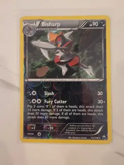 Pokemon 2012 Light Play Bisharp Dark Explorers REVERSE 72/108 Card - LP/NM - Image 1