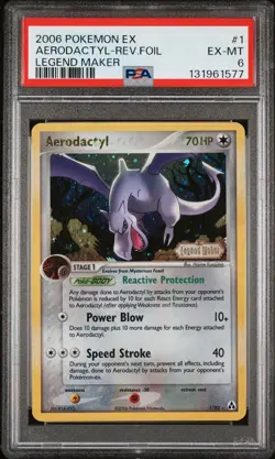2006 POKEMON EX LEGEND MAKER #1 AERODACTYL-REVERSE FOIL PSA 6 - Image 1