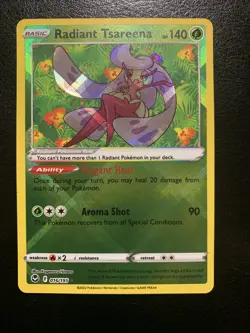 Pokemon TCG Radiant Tsareena Silver Tempest 016/195 Holo Radiant Rare - Image 1