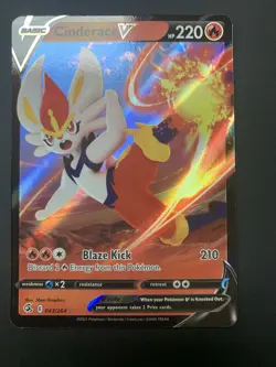 Pokemon TCG Cinderace V Fusion Strike 043/264 Holo Ultra Rare - Image 1