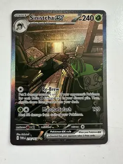 Pokemon TCG S&V Twilight Masquerade Sinistcha EX Card 210/167 Mint Condition - Image 1