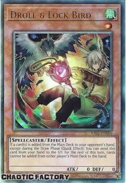 YUGIOH Ultimate Rare RA02-EN006 Droll & Lock Bird (alternate art) 1st Edition NM - Image 1