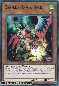 YUGIOH RA02-EN006 Droll & Lock Bird Super Rare 1st Edition NM - Image 1