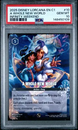 A Whole New World 2025 Disney Lorcana Promo #10 Infinity Weekend PSA 10 - Image 1