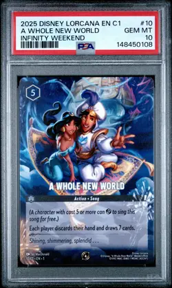 A Whole New World 2025 Disney Lorcana Promo #10 Infinity Weekend PSA 10 - Image 1