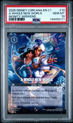 A Whole New World 2025 Disney Lorcana Promo #10 Infinity Weekend PSA 10 - Image 1