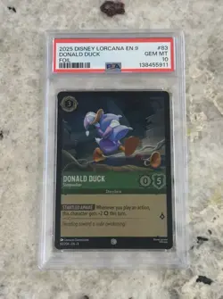 2025 DISNEY LORCANA EN 9-FABLED #83 DONALD DUCK FOIL PSA 10 POP 1 - Image 1