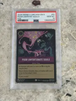2025 DISNEY LORCANA EN 9-FABLED 61 POOR UNFORTUNATE SOULS FOIL PSA 10 POP 1 - Image 1