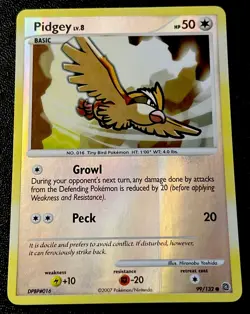 Pidgey 99/132 LP Reverse Holo Print Line Error Diamond & Pearl Pokemon Card! - Image 1
