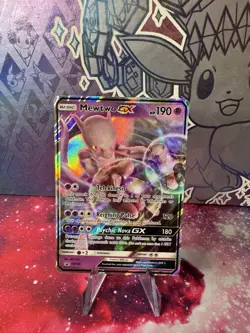 Pokemon Mewtwo GX SM196 Holo Black Star Promo Card NM Condition - Image 1