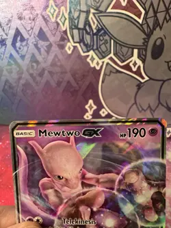 Pokemon Mewtwo GX SM196 Holo Black Star Promo Card NM Condition - Image 2