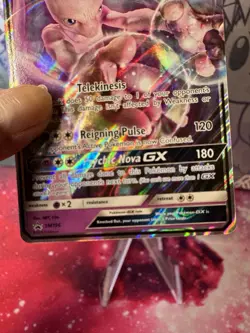 Pokemon Mewtwo GX SM196 Holo Black Star Promo Card NM Condition - Image 3