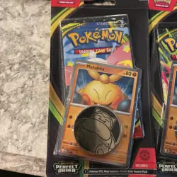 X5 Perfect Order Blister Packs Makuhita Pokemon Cards TCG New Sealed Mega - Image 2