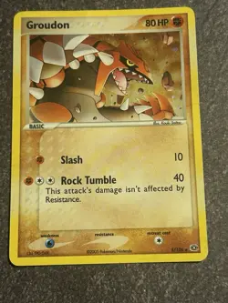 Groudon Holo Pokemon Card 5/106 Vintage 2005 Pokemon TCG - Image 1