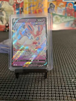 Pokemon TCG Sylveon v Evolving Skies Holo Ultra Rare Card 074/203 - Image 1