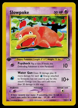 Pokemon Card - Slowpoke 1st Edition Neo Genesis 73/111 Common - Image 1