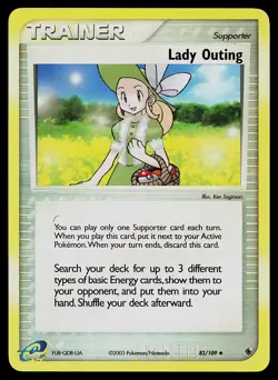 Pokemon Card - Lady Outing Ruby and Sapphire 83/109 Reverse Holo - Image 1