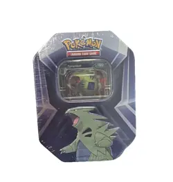Pokemon Triple Whammy Tin 2024 Tyranitar Larvitar Pupitar Trading Card Game - Image 1