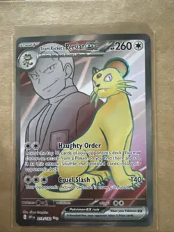 Pokemon Destined Rivals Team Rocket's Persian ex Ultra Rare 219/182 NM - Image 1