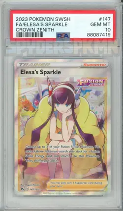 2023 POKEMON Elesa's Sparkle (Full Art) 147/159 Crown Zenith PSA 10 GEM MINT - Image 1
