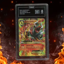 Pokemon XY Breakthrough MEGA HOUNDOOM EX 22/162 Ultra Rare TAG 8 - Image 1