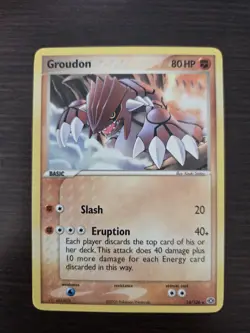 💥 Groudon 2005 Pokemon vintage 14/106 EX Emerald Non-Holo Foil NM - Image 1