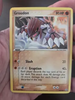 💥 Groudon 2005 Pokemon vintage 14/106 EX Emerald Non-Holo Foil NM - Image 2