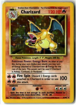 Charizard ⭐ 4/102 Holo Rare Base Set Unlimited 1999 Pokemon MP/HP - Image 1