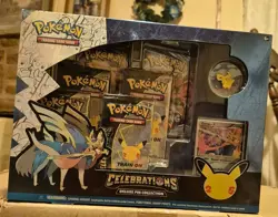 Pokemon TCG Celebrations 25th Anniversary Zacian LV. X Deluxe Pin Collection Box - Image 1