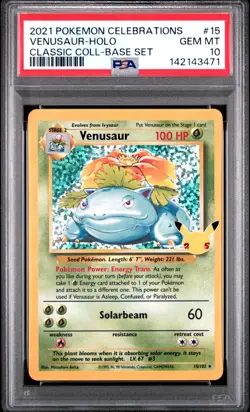 VENUSAUR HOLO 15 CELEBRATIONS CLASSIC COLLECTION POKEMON PSA 10 - Image 1