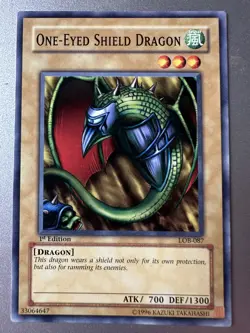 One-Eyed Shield Dragon LOB-087 Legend of Blue Eyes White Dragon 1st Edition LP - Image 1