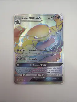 Pokemon Alolan Muk GX Rainbow Rare Holo Sm-Burning Shadows 157/147 220HP - Image 1