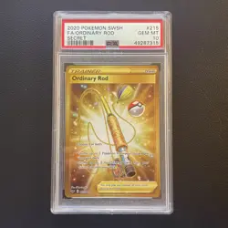 Pokemon TCG - SWSH1 Sword & Shield - Secret Rare Ordinary Rod 215/202 - PSA 10 - Image 1