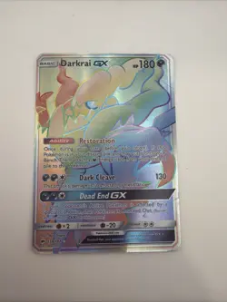 Pokemon TCG Burning Shadows Darkrai GX 158/147 Secret Rare Rainbow Card - Image 1