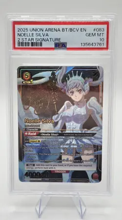 Union Arena Black Clover Noelle Silva 083 2 Star Signature English PSA 10 - Image 1