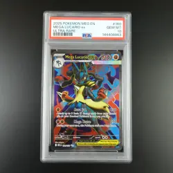 PSA 10 Mega Lucario ex 160/132 Pokemon Mega Evolutions Graded Card - Image 1