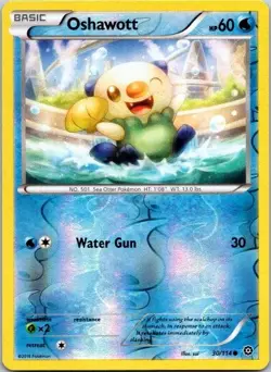 Oshawott Common XY - Steam Siege 30/114 LP Reverse Holofoil Pokemon Card - Image 1