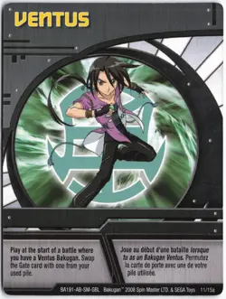 Bakugan VENTUS Green Ability Card 2008 BA191a-AB-SM-GBL 11/15a - Image 1