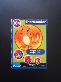 Charmander #04 Poketrivia Burger King Promo Perforated Vintage Pokemon Card - Image 1
