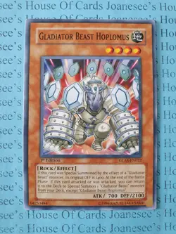 GLAS-EN022 Gladiator Beast Hoplomus Yu-Gi-Oh Card 1st Edition - Image 1