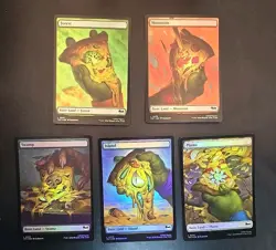 MTG Teenage Mutant Ninja Turtles Full Art Lands Foil #253-257 Near Mint - Image 1