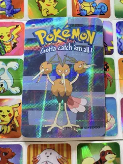 Pokemon Dotrio Vintage Pocket Monsters Vending HOLO Prism Sticker 00 Nintendo - Image 3