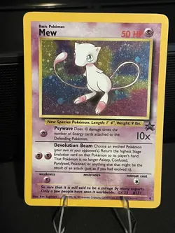 Mew #9 HOLO SWIRL🔥WoTC Black Star Promo LP - Pokemon TCG 2000 - Image 1