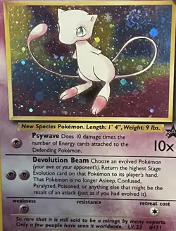 Mew #9 HOLO SWIRL🔥WoTC Black Star Promo LP - Pokemon TCG 2000 - Image 2