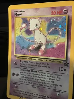 Mew #9 HOLO SWIRL🔥WoTC Black Star Promo LP - Pokemon TCG 2000 - Image 4